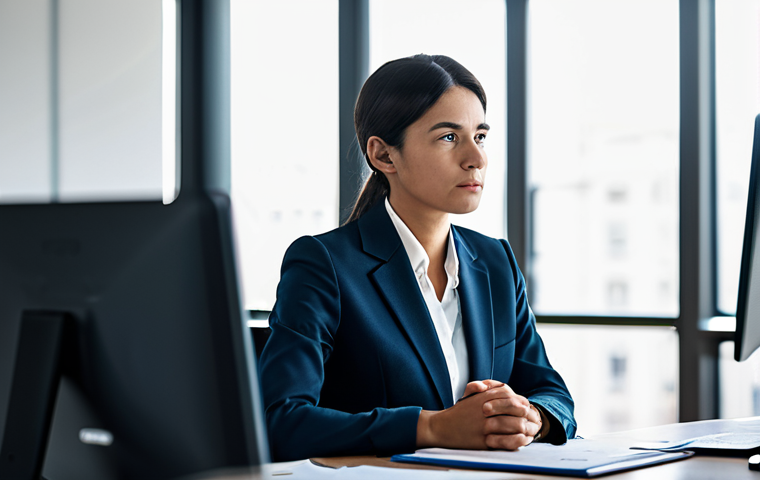 A professional individual, fully clothed in a modest business suit, sitting reflectively at a modern office desk. The person's posture conveys a sense of inner contemplation and the weight of deep thought, with a subtle hint of newfound determination in their expression. The background features a blurred, well-lit office environment, suggesting clarity emerging from a struggle. Soft, natural light. Professional photography, high resolution, perfect anatomy, correct proportions, well-formed hands, proper finger count, natural body proportions, natural pose, safe for work, appropriate content, family-friendly.